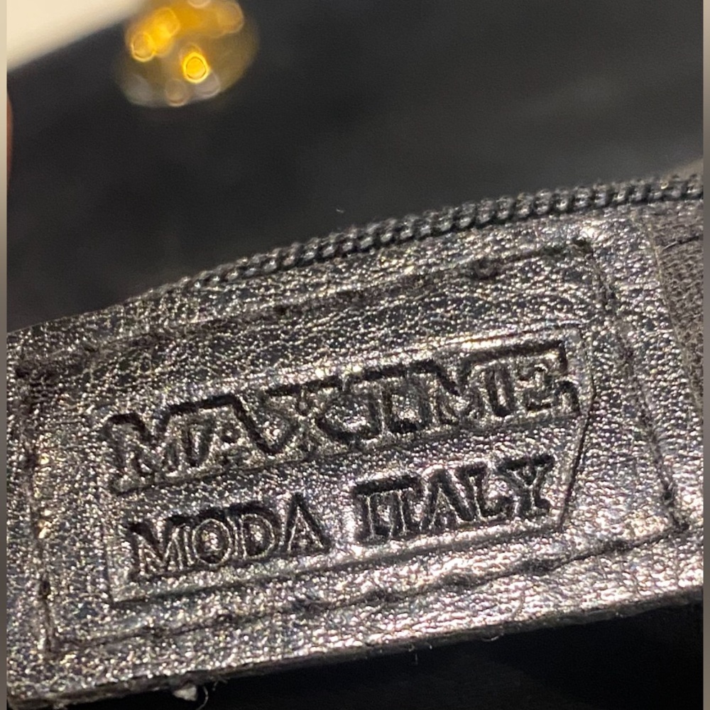 Black Maxime Moda Gold Chain Shoulder Bag from Italy - Picture 6 of 13